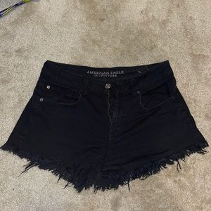 Size 8 black American eagle denim shorts. High rise festival shorts